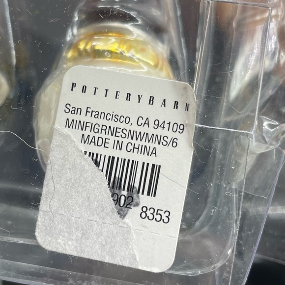 POTTERY BARN MERCURY MINIS CHRISTMAS Snowmen ORNAMENTS, ONE PACKAGE OF 6 - Picture 4 of 4